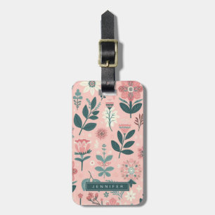 Étiquette À Bagage Étiquettes de bagages Fleurs roses mignonnes