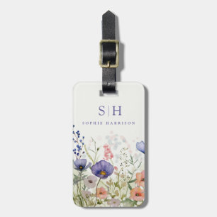 Étiquette À Bagage Étiquettes de bagages Fleurs sauvages aquarelle