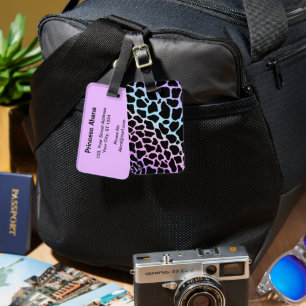 Étiquette À Bagage Étiquettes de bagages multicolores à motifs animau