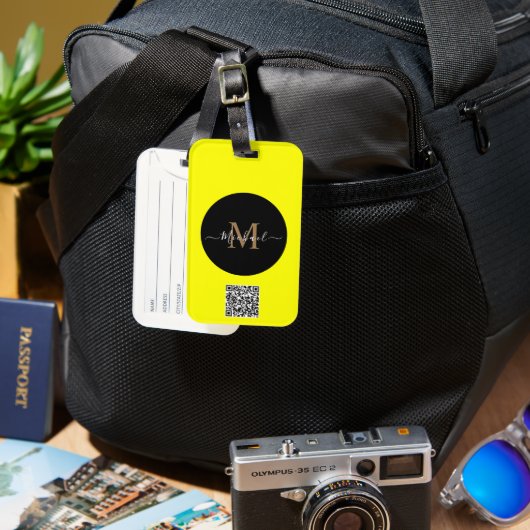 Étiquette À Bagage Étiquettes de bagages personnalisables – Ajoutez Q (Recto & Verso)