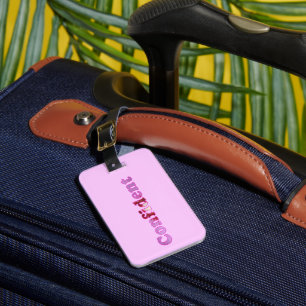 Étiquette À Bagage Étiquettes de Bagages Personnalisées Rose Confiant