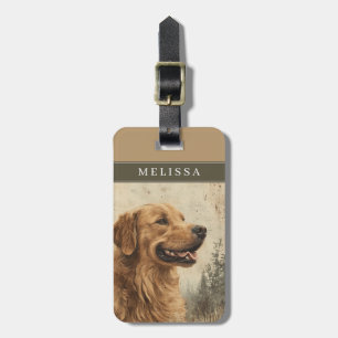 Étiquette À Bagage Étiquettes de bagages pour chien Retriever doré