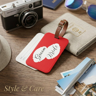 Étiquette À Bagage Étiquettes de bagages pour couple moderne – Mariag