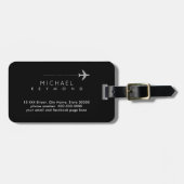 Étiquette À Bagage Étiquettes de valise de voyage avec nom (Devant horizontal)