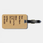 Étiquette À Bagage Étiquettes en bois de bagage de planche de surf de (Dos horizontal)