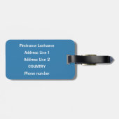 Étiquette À Bagage Étiquettes faites sur commande de bagage de CHEF (Dos horizontal)