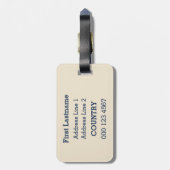 Étiquette À Bagage Étiquettes faites sur commande de bagage de New (Dos Vertical)