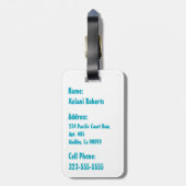 Étiquette À Bagage Étiquettes hawaïennes de bagage de batik de plage (Dos Vertical)