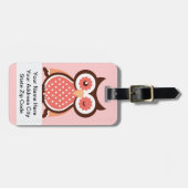 Étiquette À Bagage Étiquettes mignonnes de sac de hibou (Devant horizontal)