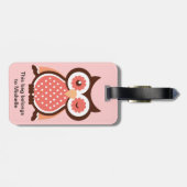 Étiquette À Bagage Étiquettes mignonnes de sac de hibou (Dos horizontal)