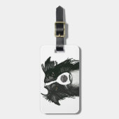 Étiquette À Bagage Étiquettes noires et blanches de bagage de border (Devant Vertical)