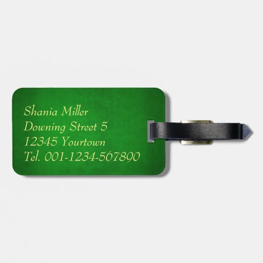 Étiquette À Bagage Étoile de la Mosquée de l'or vert (Dos horizontal)