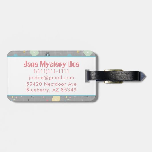 Étiquette À Bagage Étoiles atomiques rétro (Dos horizontal)