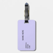 Étiquette À Bagage Étoiles, bandes bleues et calligraphie (Dos Vertical)