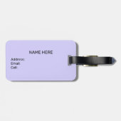 Étiquette À Bagage Étoiles, bandes bleues et calligraphie (Dos horizontal)