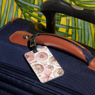Étiquette À Bagage Étoiles de mer Dollars de sable rose