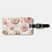 Étiquette À Bagage Étoiles de mer Dollars de sable rose (Devant horizontal)