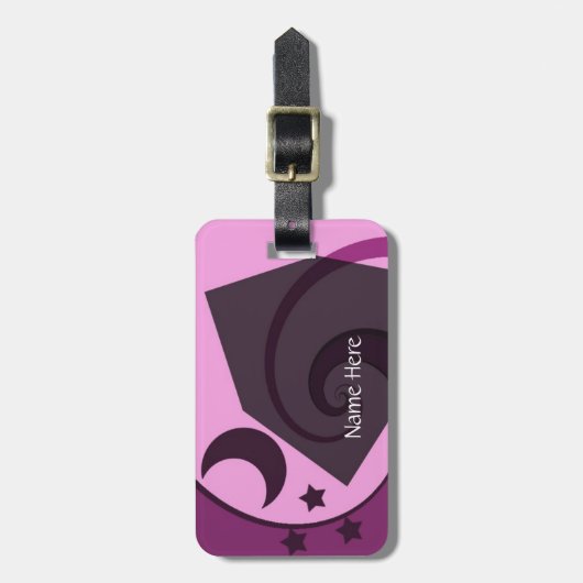 Étiquette À Bagage Étoiles et lune (Devant Vertical)