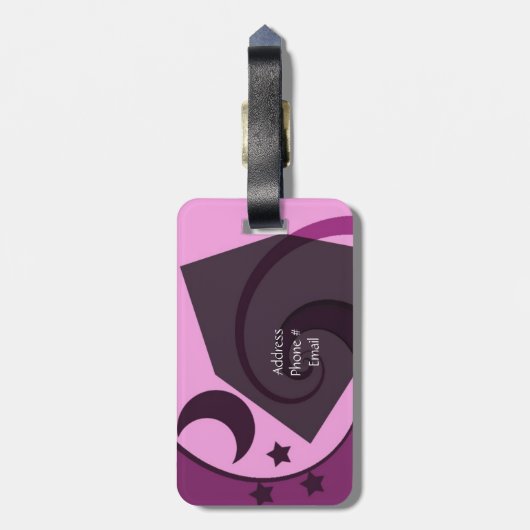 Étiquette À Bagage Étoiles et lune (Dos Vertical)