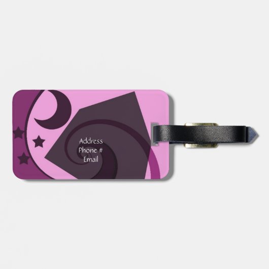 Étiquette À Bagage Étoiles et lune (Dos horizontal)