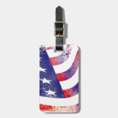Étiquette À Bagage Étoiles et rayures Grunge USA Indicateur Bagage (Devant Vertical)