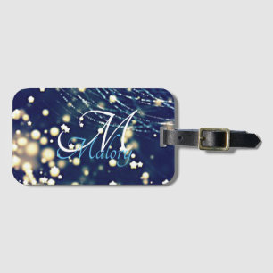 Étiquette À Bagage Étoiles mystiques Monogram Sparkle Personnalisé