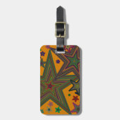 Étiquette À Bagage Étoiles Orange Green Party (Devant Vertical)