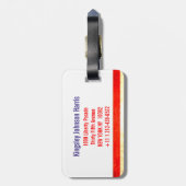 Étiquette À Bagage Étoiles & rayures Amérique drapeau & aigle étiquet (Dos Vertical)