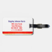 Étiquette À Bagage Étoiles & rayures Amérique drapeau & aigle étiquet (Dos horizontal)