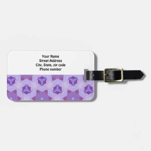 Étiquette À Bagage Étoiles violettes (Devant horizontal)
