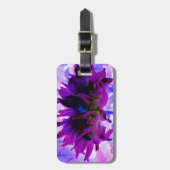 Étiquette À Bagage Étonnant violet et noir cactus Dahlia (Devant Vertical)