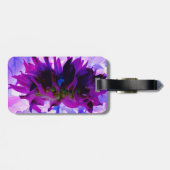 Étiquette À Bagage Étonnant violet et noir cactus Dahlia (Dos horizontal)
