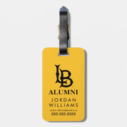 Étiquette À Bagage Étudiant de l'État de Long Beach (Dos Vertical)