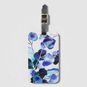 Étiquette À Bagage Eucalyptus gomme feuille aquarelle (Devant Vertical)