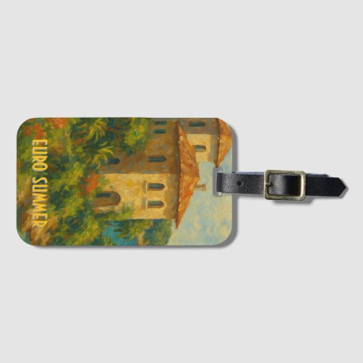 Étiquette À Bagage Euro Summer Oil Peinture Villa (Devant Horizontal)