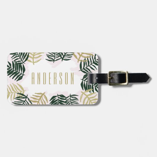 Étiquette À Bagage Évasion Palmier Plage Tropicale (Devant horizontal)