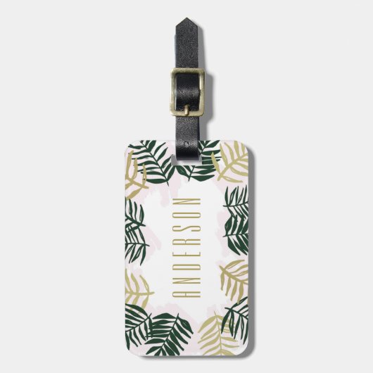 Étiquette À Bagage Évasion Palmier Plage Tropicale (Devant Vertical)