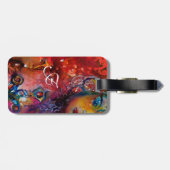 Étiquette À Bagage EXCALIBUR ROUGE RUBY MONOGRAMME violet bleu (Dos horizontal)