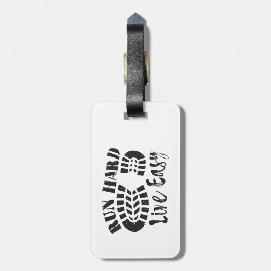 Étiquette À Bagage Exécutez dur, en direct facile (Dos Vertical)