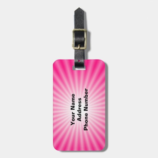 Étiquette À Bagage Exécution rose (Devant Vertical)