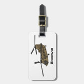 Étiquette À Bagage Exemple d'hélicoptère militaire Chinook (Devant Vertical)