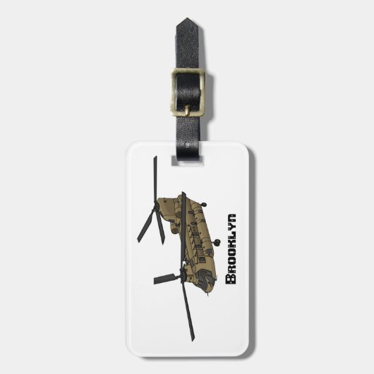 Étiquette À Bagage Exemple d'hélicoptère militaire Chinook (Devant Vertical)