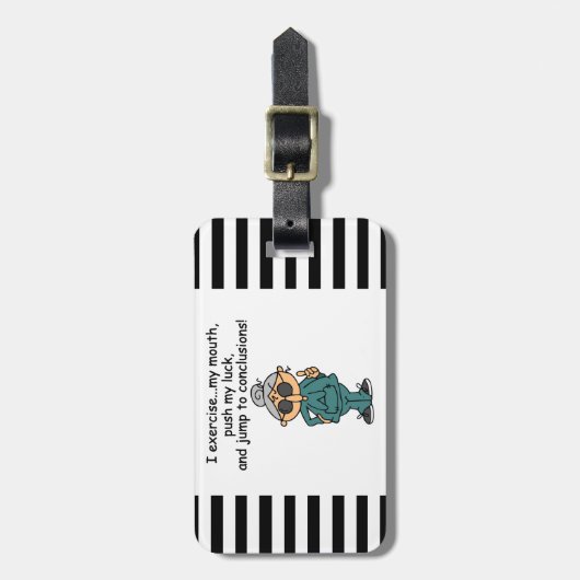 Étiquette À Bagage Exercice, Push, Jump Humour (Devant Vertical)