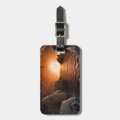 Étiquette À Bagage Exoplanet Trappist-1f De Son Côté Nocturne Icy. (Devant Vertical)