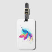 Étiquette À Bagage Exotic Rainbow Hummingbird (Devant Vertical)