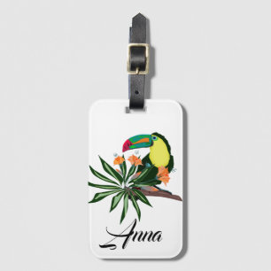 Étiquette À Bagage Exotique toucan tropical oiseau coloré nature hawa