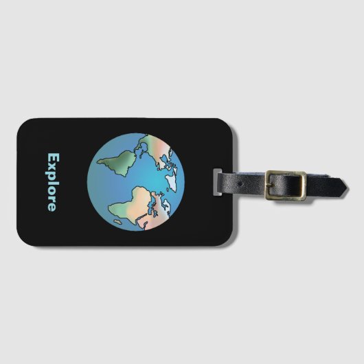 Étiquette À Bagage Explore the world (Devant Horizontal)