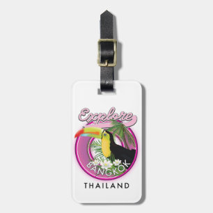 Étiquette À Bagage explorer Bangkok indonesia logo voyage