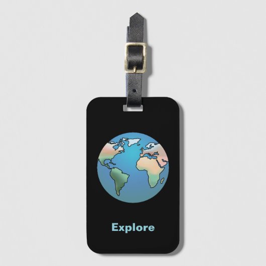 Étiquette À Bagage Explorer le monde (Devant Vertical)
