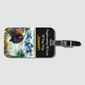 Étiquette À Bagage Explorer le paysage serein avec les bisons d'Améri (Devant Horizontal)